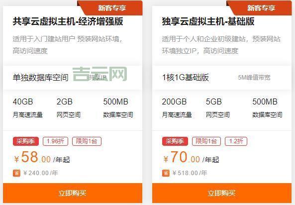 阿里云共享虚拟主机6元特惠，学生党建站首选