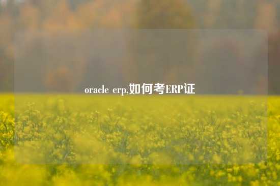 oracle erp,如何考ERP证