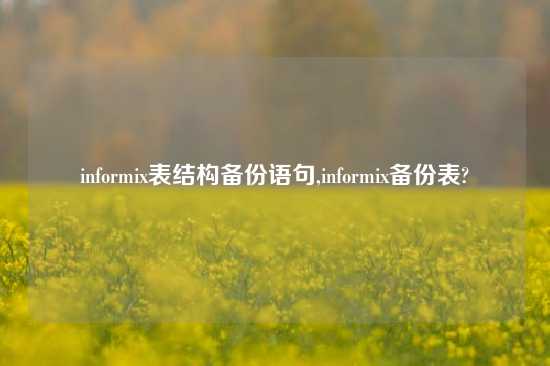 informix表结构备份语句,informix备份表?