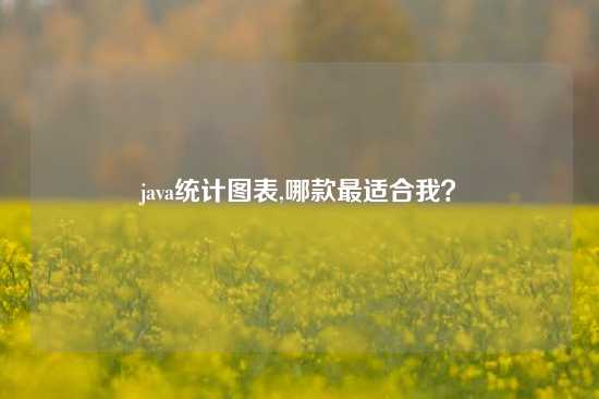 java统计图表,哪款最适合我？