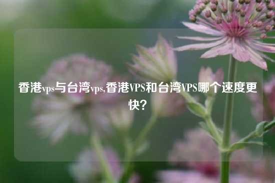 香港vps与台湾vps,香港VPS和台湾VPS哪个速度更快？