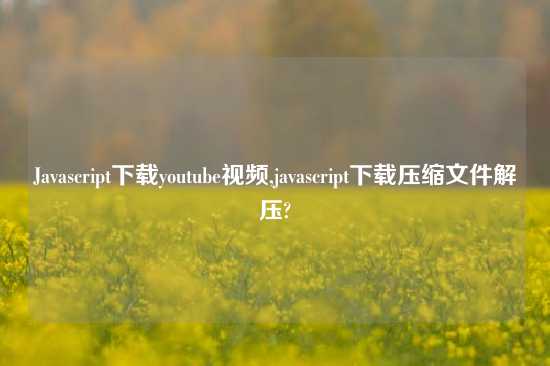 Javascript下载youtube视频,javascript下载压缩文件解压?