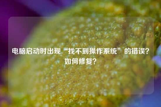 电脑启动时出现“找不到操作系统”的错误？如何修复？