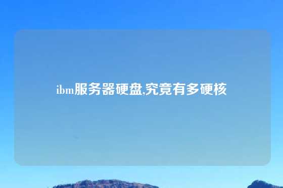 ibm服务器硬盘,究竟有多硬核