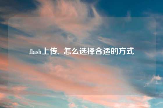 flash上传,  怎么选择合适的方式