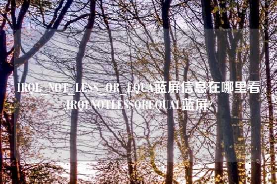 IRQL_NOT_LESS_OR_EQUA蓝屏信息在哪里看,IRQLNOTLESSOREQUAL蓝屏?