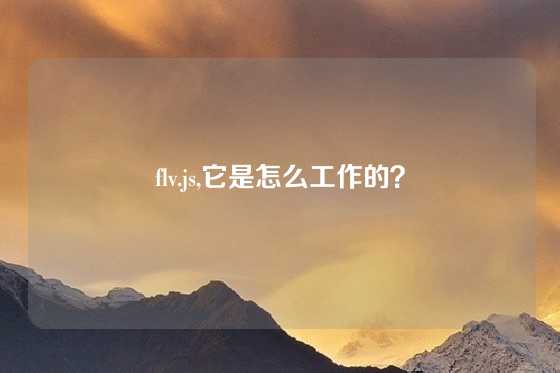 flv.js,它是怎么工作的？