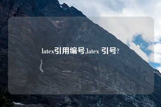 latex引用编号,latex 引号?