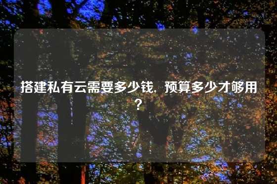搭建私有云需要多少钱,  预算多少才够用？