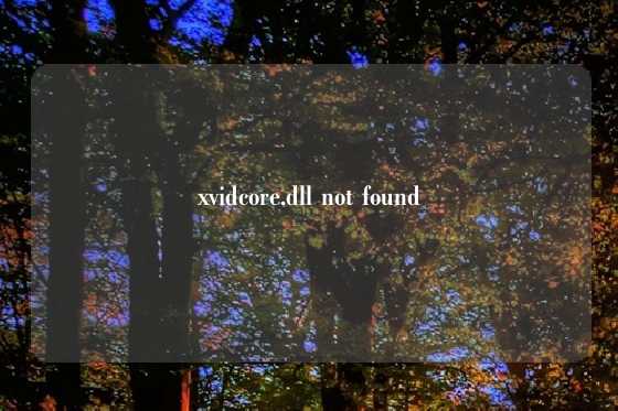 xvidcore.dll not found