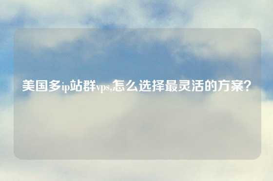 美国多ip站群vps,怎么选择最灵活的方案？