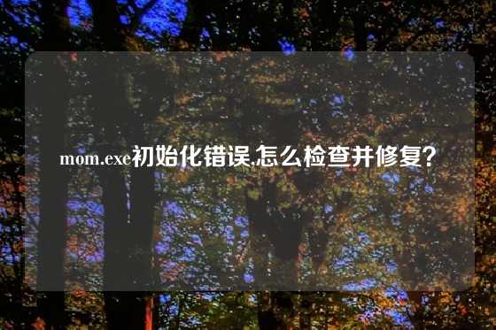 mom.exe初始化错误,怎么检查并修复？