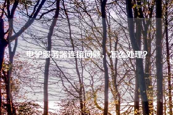 电驴服务器连接问题，怎么处理？
