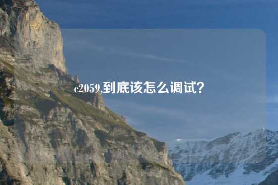 c2059,到底该怎么调试？
