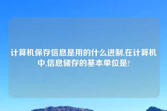计算机保存信息是用的什么进制,在计算机中,信息储存的基本单位是?