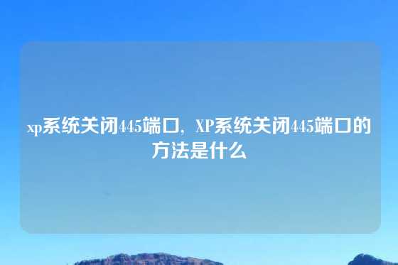 xp系统关闭445端口,  XP系统关闭445端口的方法是什么