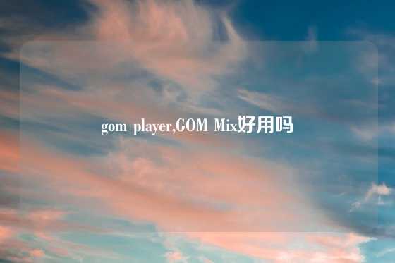 gom player,GOM Mix好用吗