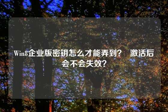 Win8企业版密钥怎么才能弄到? 激活后会不会失效?