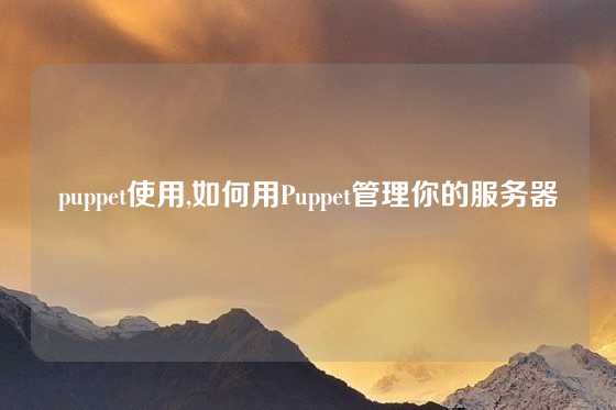 puppet使用,如何用Puppet管理你的服务器