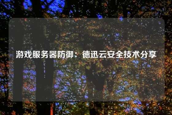 游戏服务器防御：德迅云安全技术分享