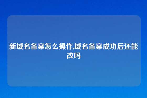 新域名备案怎么操作,域名备案成功后还能改吗