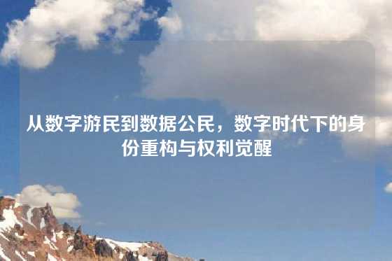 从数字游民到数据公民，数字时代下的身份重构与权利觉醒