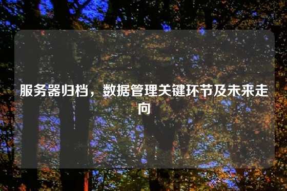 服务器归档，数据管理关键环节及未来走向