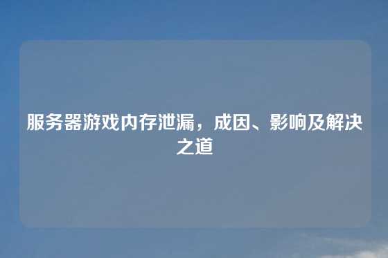 服务器游戏内存泄漏，成因、影响及解决之道