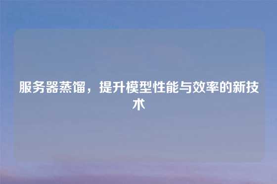 服务器蒸馏，提升模型性能与效率的新技术