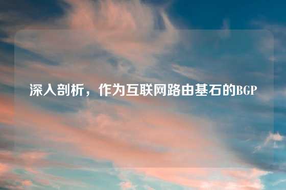 深入剖析，作为互联网路由基石的BGP