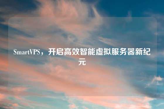 SmartVPS，开启高效智能虚拟服务器新纪元