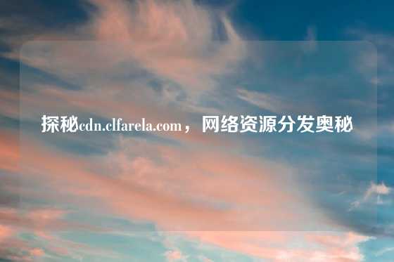 探秘cdn.clfarela.com，网络资源分发奥秘