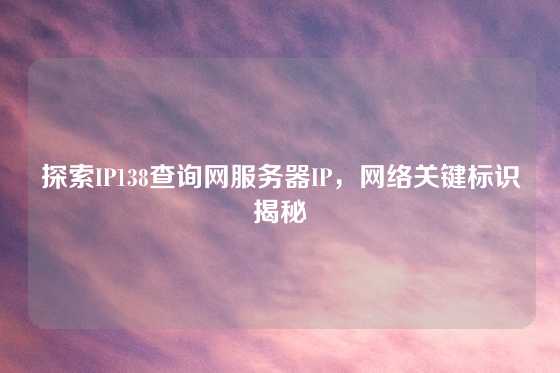 探索IP138查询网服务器IP，网络关键标识揭秘