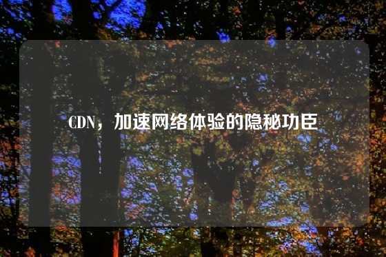 CDN，加速网络体验的隐秘功臣