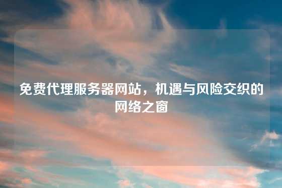 免费代理服务器网站，机遇与风险交织的网络之窗