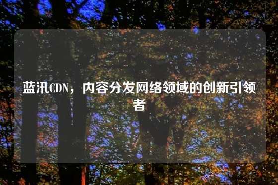 蓝汛CDN，内容分发网络领域的创新引领者