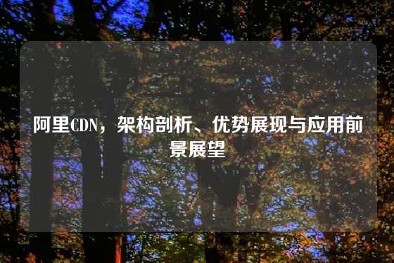 阿里CDN，架构剖析、优势展现与应用前景展望