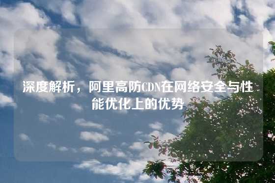 深度解析，阿里高防CDN在网络安全与性能优化上的优势