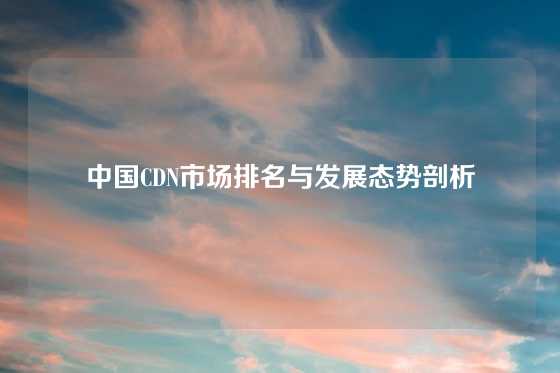 中国CDN市场排名与发展态势剖析