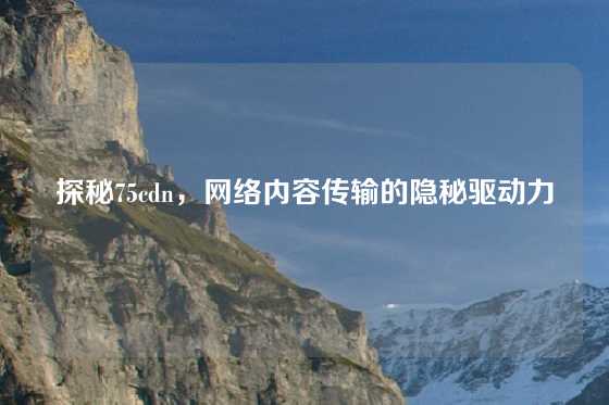 探秘75cdn，网络内容传输的隐秘驱动力