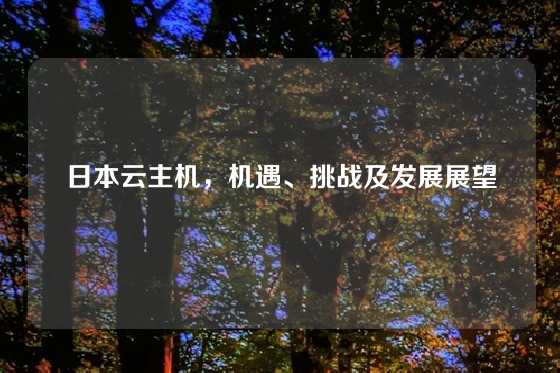 日本云主机，机遇、挑战及发展展望
