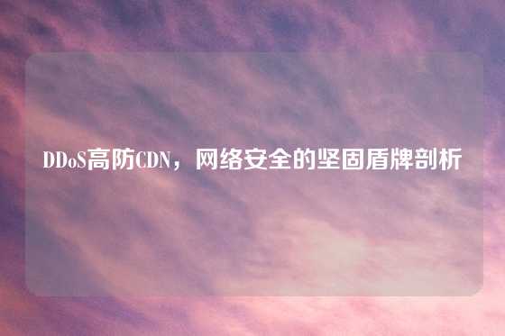 DDoS高防CDN，网络安全的坚固盾牌剖析