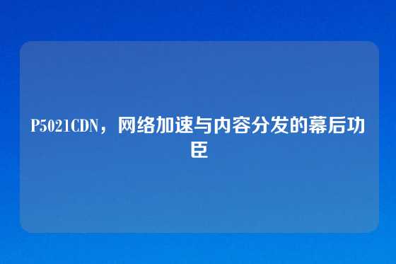 P5021CDN，网络加速与内容分发的幕后功臣