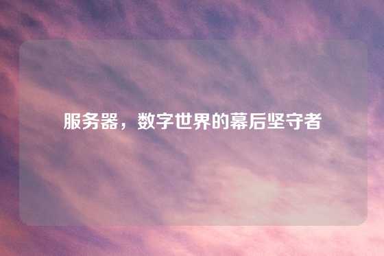 服务器，数字世界的幕后坚守者