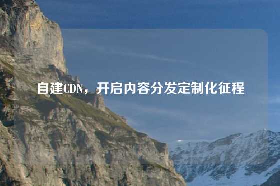 自建CDN，开启内容分发定制化征程