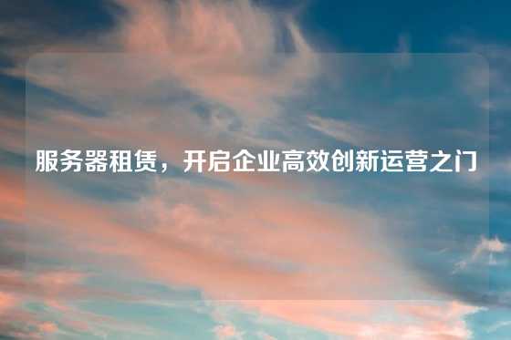 服务器租赁,开启企业高效创新运营之门