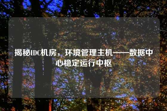 揭秘IDC机房，环境管理主机——数据中心稳定运行中枢