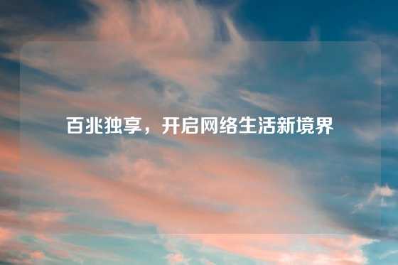 百兆独享，开启网络生活新境界