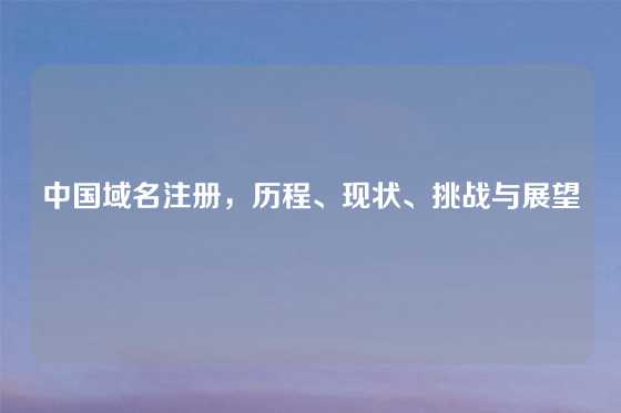 中国域名注册，历程、现状、挑战与展望