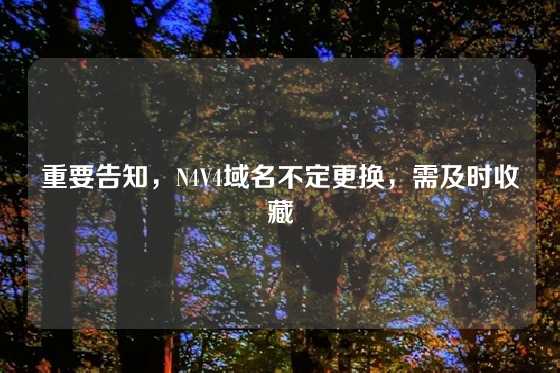 重要告知,N4V4域名不定更换,需及时收藏